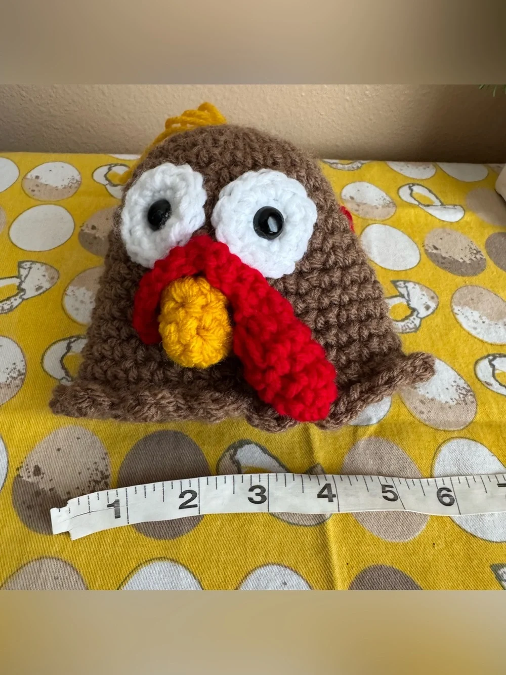 Crocheted back Thanksgiving turkey beanie hat